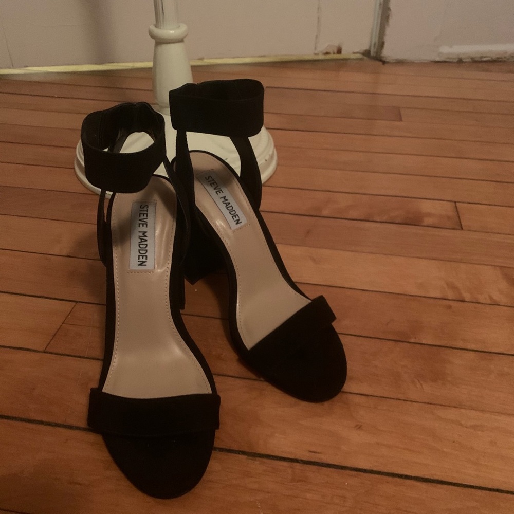 Steve Madden suede two-strap heels